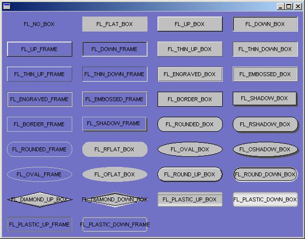 pyFLTK Box Types